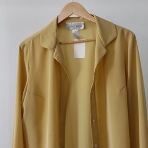 Lightweight Sheer Gold Button Down